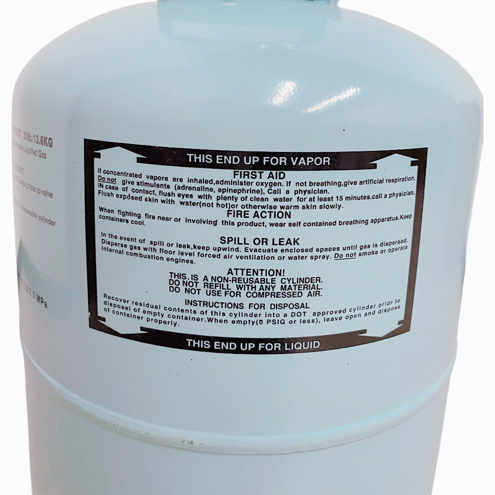 30 lb R134a / R-134a Refrigerant Gas Cylinder for Automotive Air Conditioning Systems