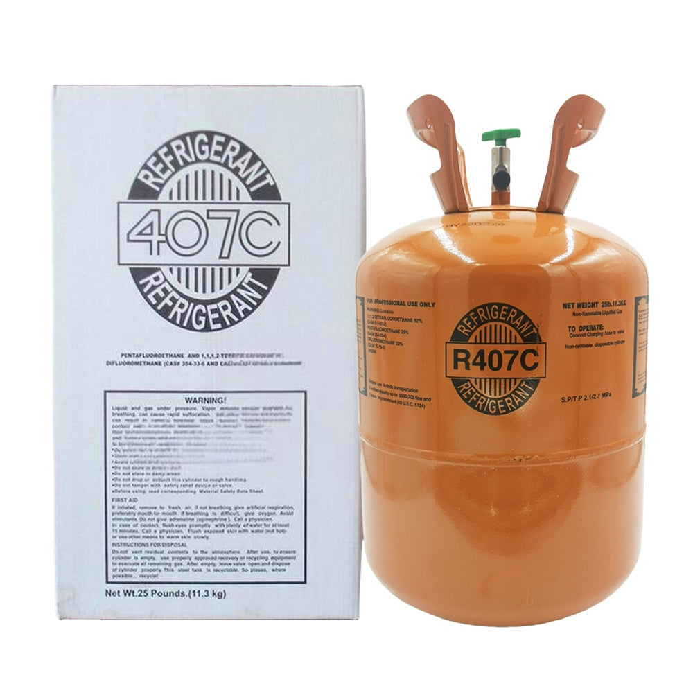 25 lb R407C / R-407C Refrigerant Gas Cylinder for HVAC Systems