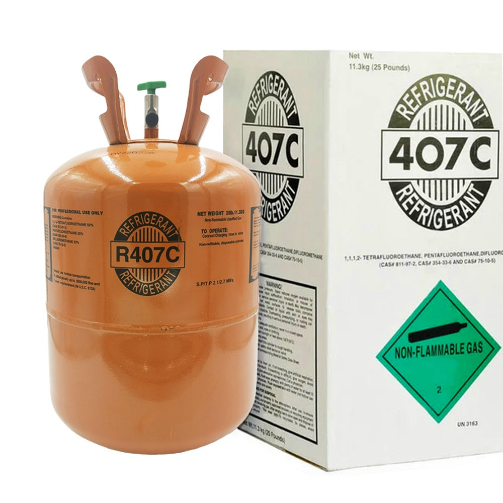 25 lb R407C / R-407C Refrigerant Gas Cylinder for HVAC Systems